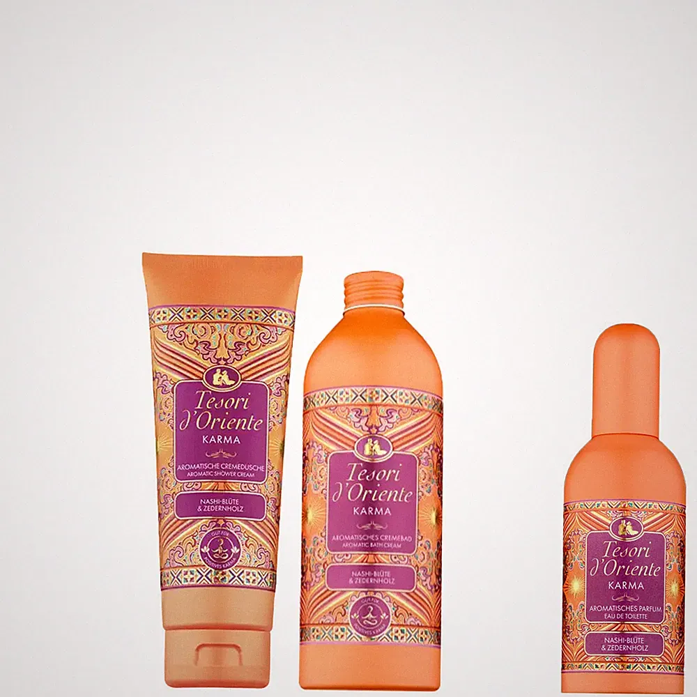 3tlg. Set Tesori d´Oriente Karma Eau de Toilette Parfüm | Duschcreme | Cremebad