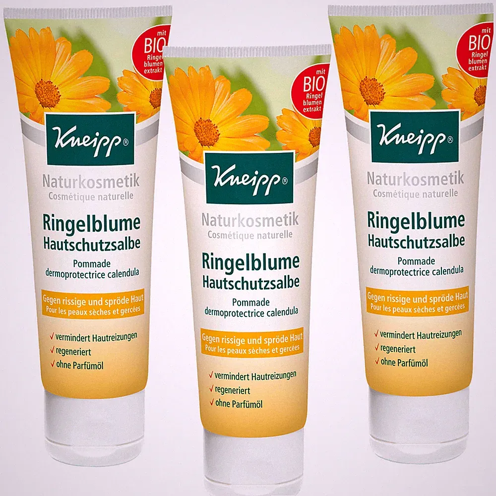 3x 75ml Kneipp Ringelblume Hautschutzsalbe regeneriert ohne Parfümöl Creme