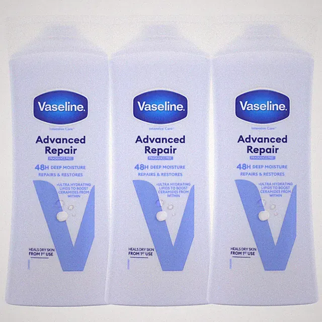 3x Vaseline Advanced Repair Feuchtigkeitsspeichernde Lotion je 400ml