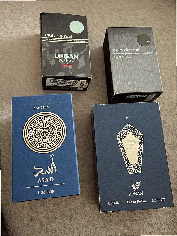 4 Originale Parfums im Set – Club de Nuit, Turathi Blue, Asad Zanzibar
