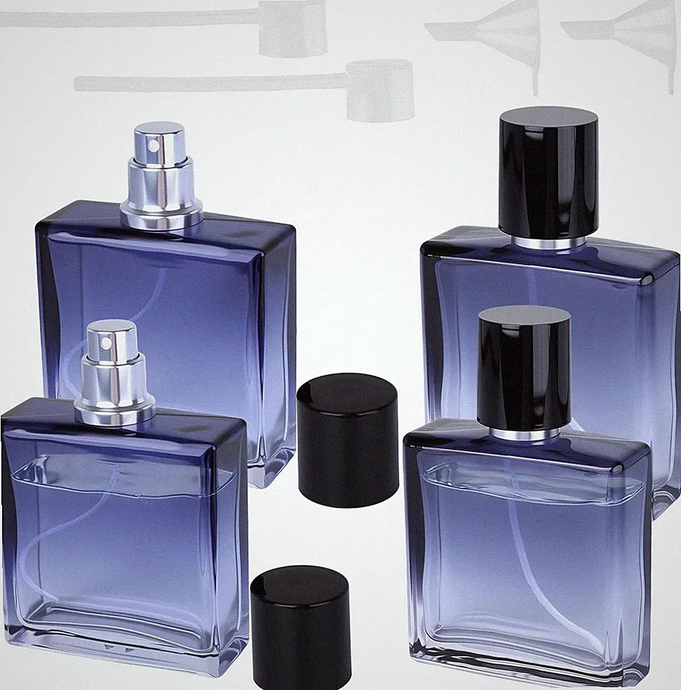 4 Stk Nachfüllbare Parfümzerstäuber 30/50 ml für Reisen Kosmetik Blau
