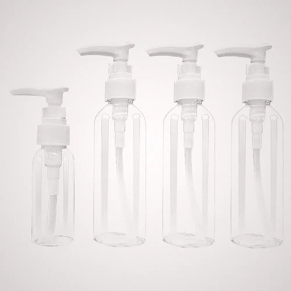 4 Stück Reiseflaschen, 100 ml nachfüllbarer Kunststoff Pumpflaschenspender & 30 ml...