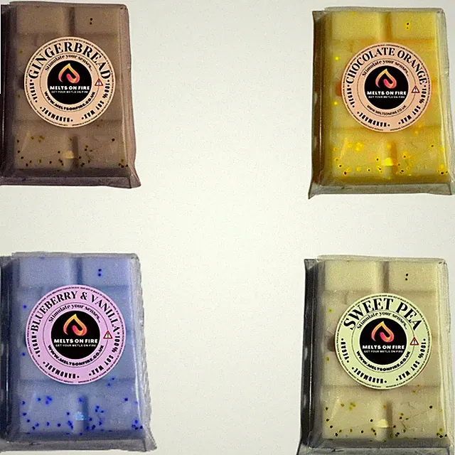 4 x Wax Melts Handmade Riegel stark duftend 25g Backdüfte vegan