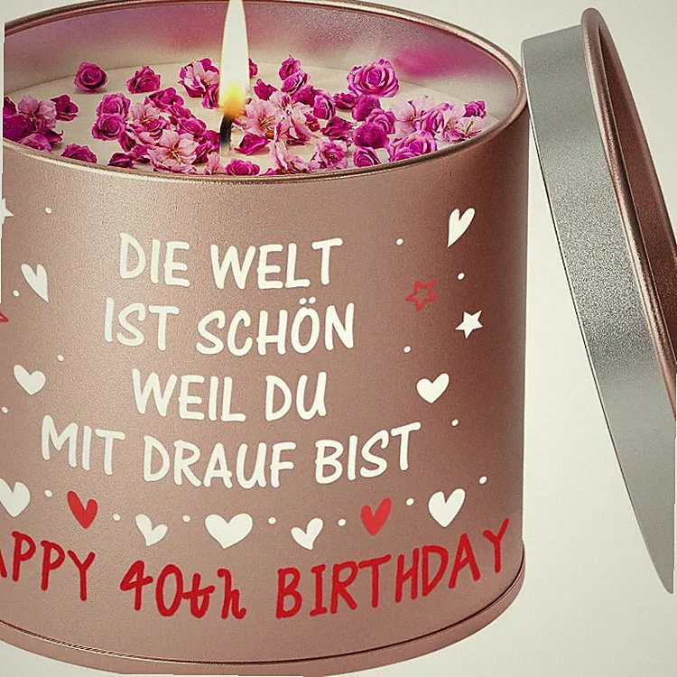 40. Geburtstag Frauen Duftkerze 255g Lavendel Geschenk Kerze Geburtstag Deko