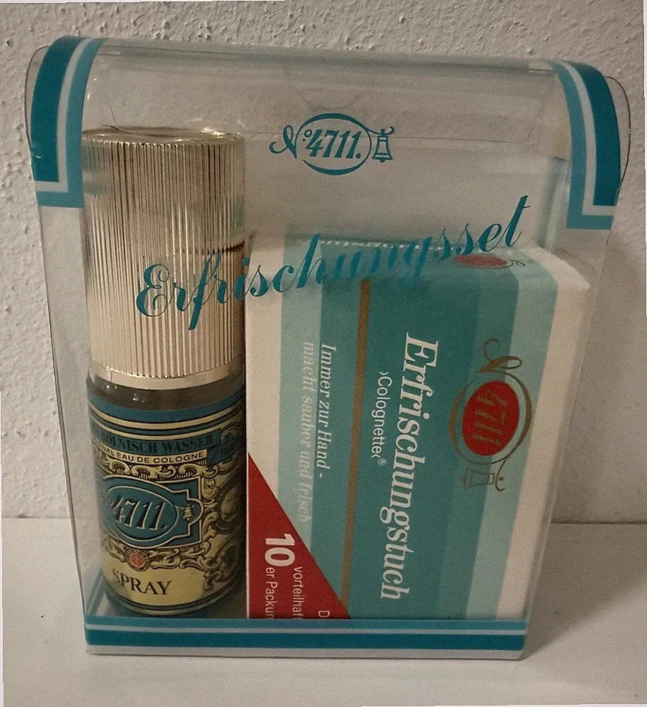 4711 Erfrischungsset Vintage West Germany Aerosolspray 25ml + 10 Tücher OVP
