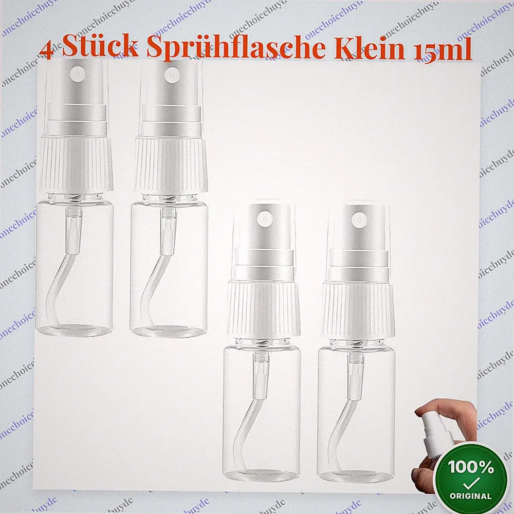 4x 15ml Mini Sprühflasche Kunststoff Zerstäuber Nachfüllbar Parfüm Reise Neu