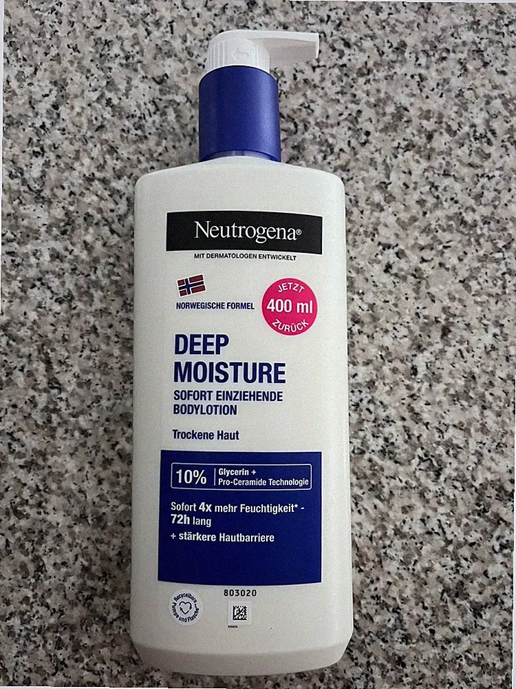 4x 400ml Neutrogena Bodylotion Deep Moisture Trockene und Empfindliche Haut