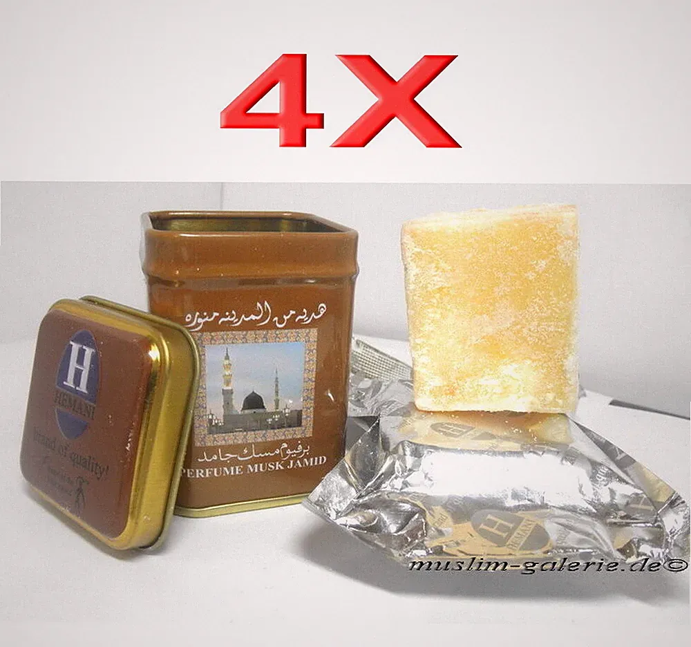 4X Original HEMANI Misk Jamid Musk Duftstein Alkoholfrei *Arabische Parfüm Amber