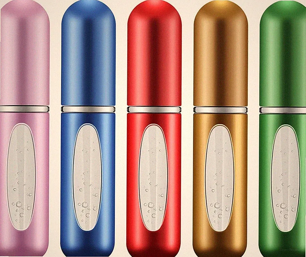 5 Stück 5ml Parfümzerstäuber Nachfüllbar Aluminium Sprayflasche Kompakt, 5