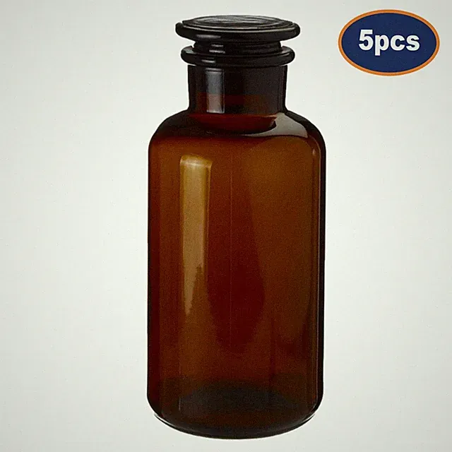 5 Stück Apotheker Glas Flasche 125 ml Bernstein Ätherische Öle Duft Vorratsdose