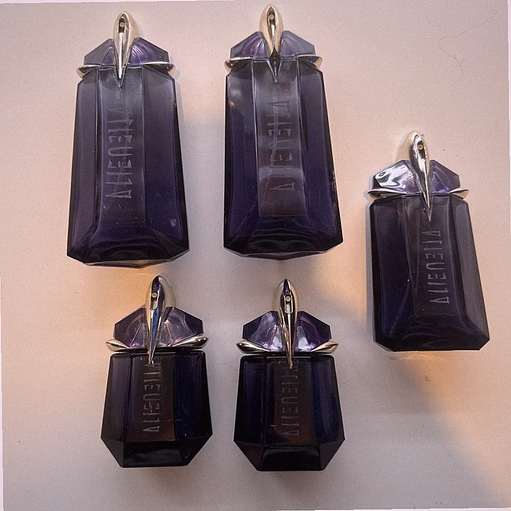 5 x Thierry Mugler Alien LEERE Parfum Flakons Parfum 2 x 90ml 1 x 60ml 2 x 30ml
