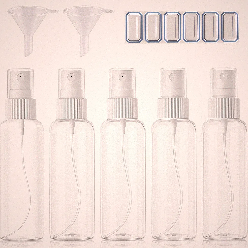 5x 100ml Zerstäuber Sprühflaschen leer, Sprayflasche für Parfüms, Öle und Fest