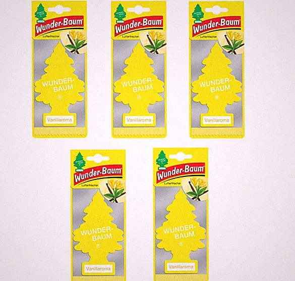 5x Wunderbaum Vanillaroma Baum Autoduft Auto Lufterfrischer Spiegel Raumduft