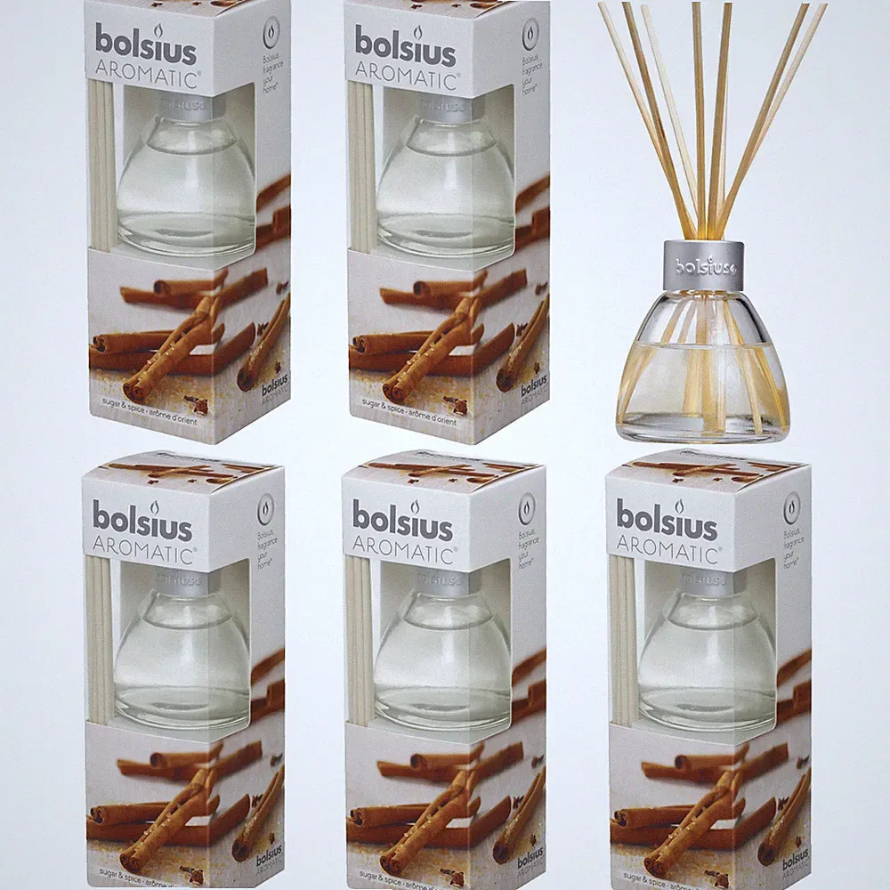 6 Pack Bolsius Aromatic Diffuser Duftspender Raumduft Holzstäbchen Sugar&Spice