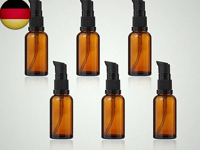 6 Stück 20 ml Leer Glasflaschen Braun, bernsteinfarbene Glas-Lotion-Flaschen