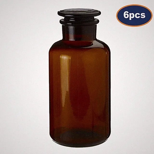 6 Stück Apotheker Glas Flasche 125 ml Bernstein Ätherische Öle Duft Vorratsdose