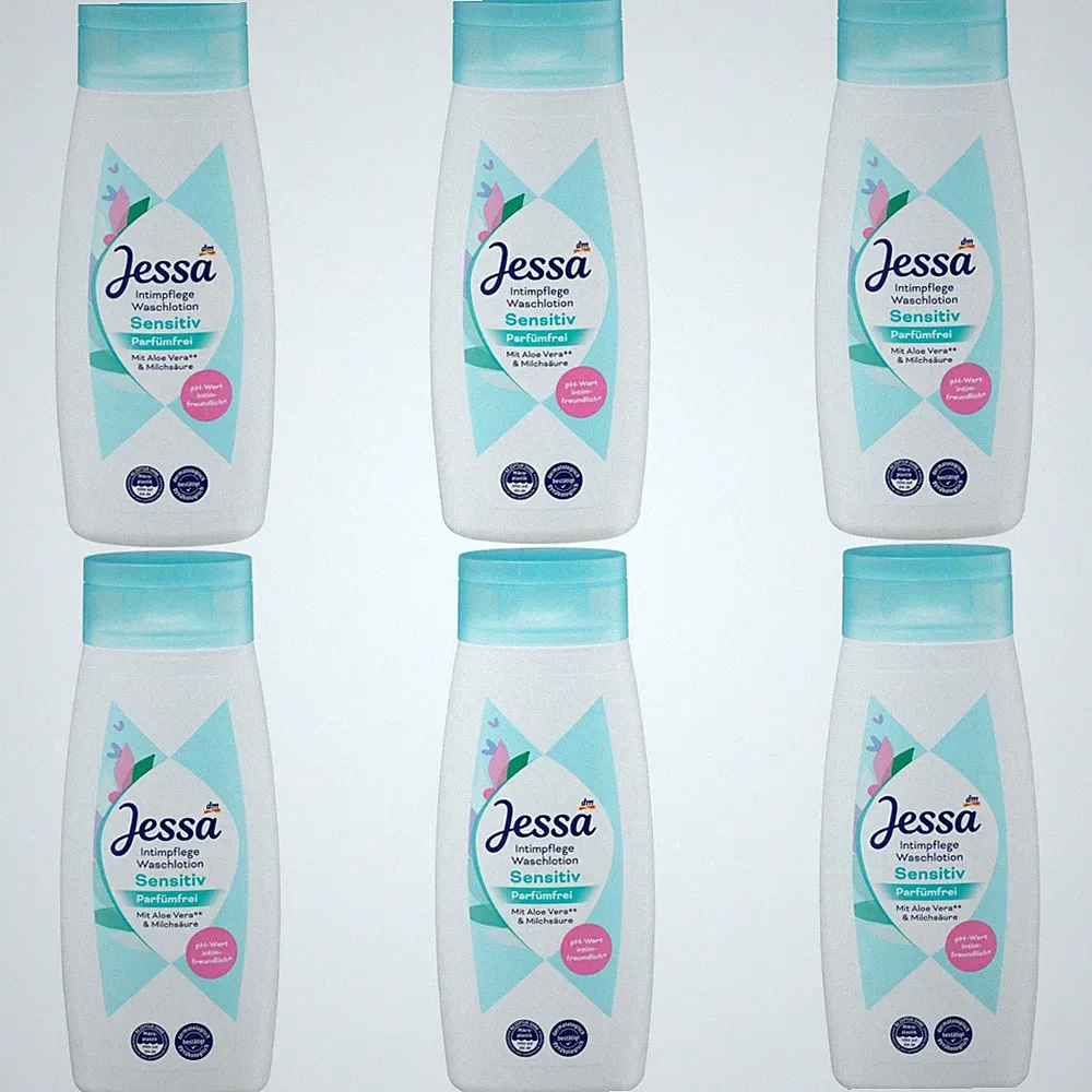 6 x 300 ml | Jessa Intimpflege Waschlotion Sensitiv Parfümfrei Vegan