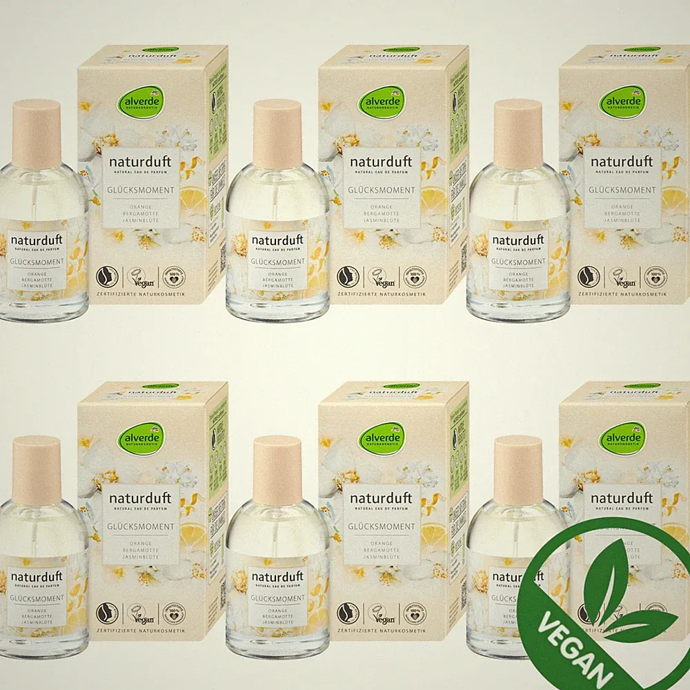 6 x 50 ml | alverde NATURKOSMETIK Glücksmoment Eau de Parfum naturduft Vegan