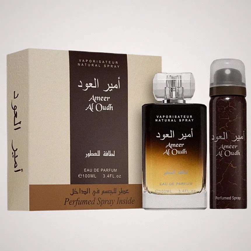 6291106063707 Lattafa Ameer Al Oudh zestaw woda perfumowana spray 100ml + dezodo