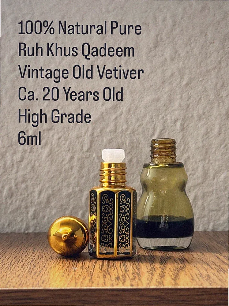 6ml Attar Vintage Old Vetiver / 100% Natural Pure / Ruh Khus Qadeem 20 Years Old