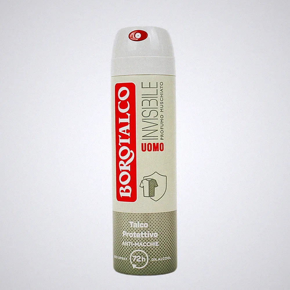 6pz Borotalco Invisible Mann Deo Spray Talkum Schützende Parfüm Moschus 150ml