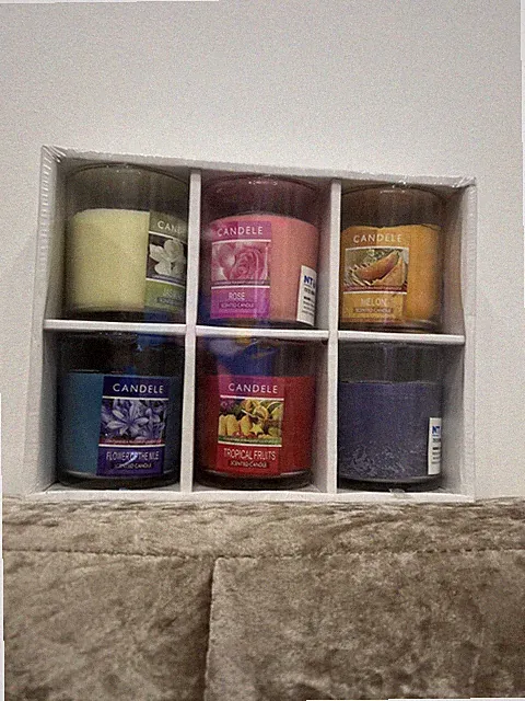 6x Aromatische Duftkerzen Glas Glas verschiedene Düfte Wohndeko