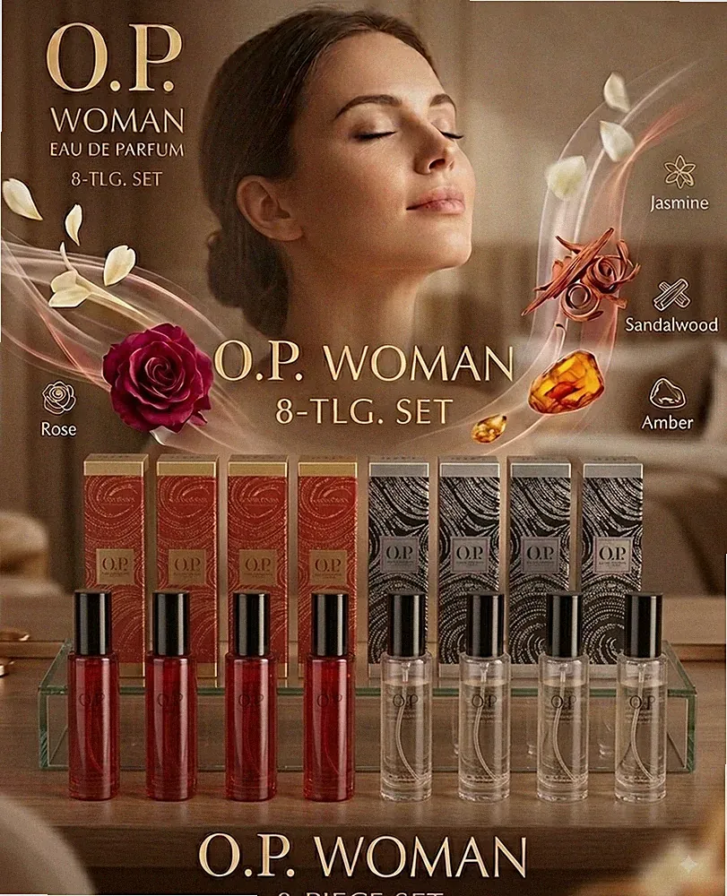 8-teiliges Parfüm-Set für Damen – O.P. Woman (Eau de Parfum)