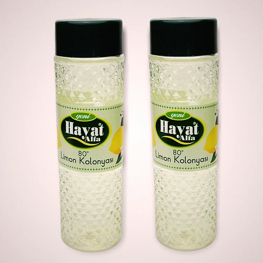 80% Alkohol 2x 400ml Hayat Alfa Kölnisch Wasser Eau de Cologne Limon Kolonyat