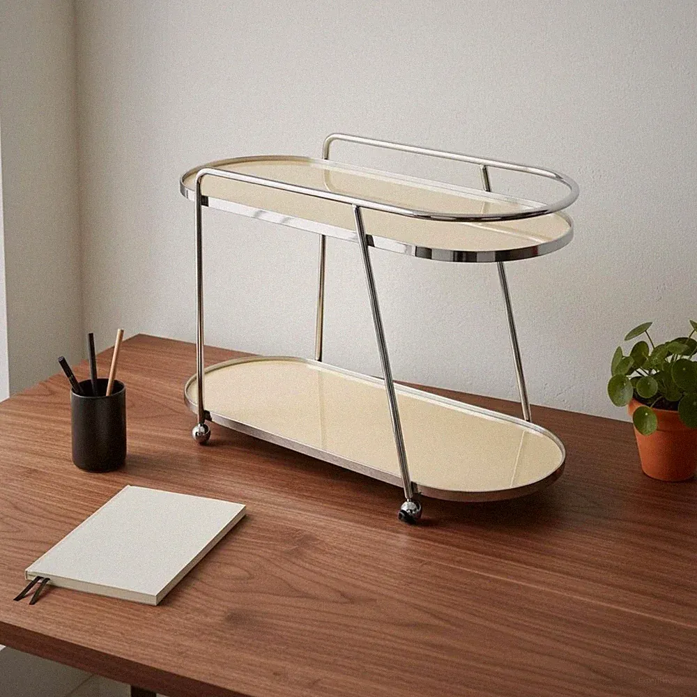 Acryl Schreibtisch Regal Organizer 2 Ebenen Oval Regal für Parfüm Hautpflege Gewürzregal