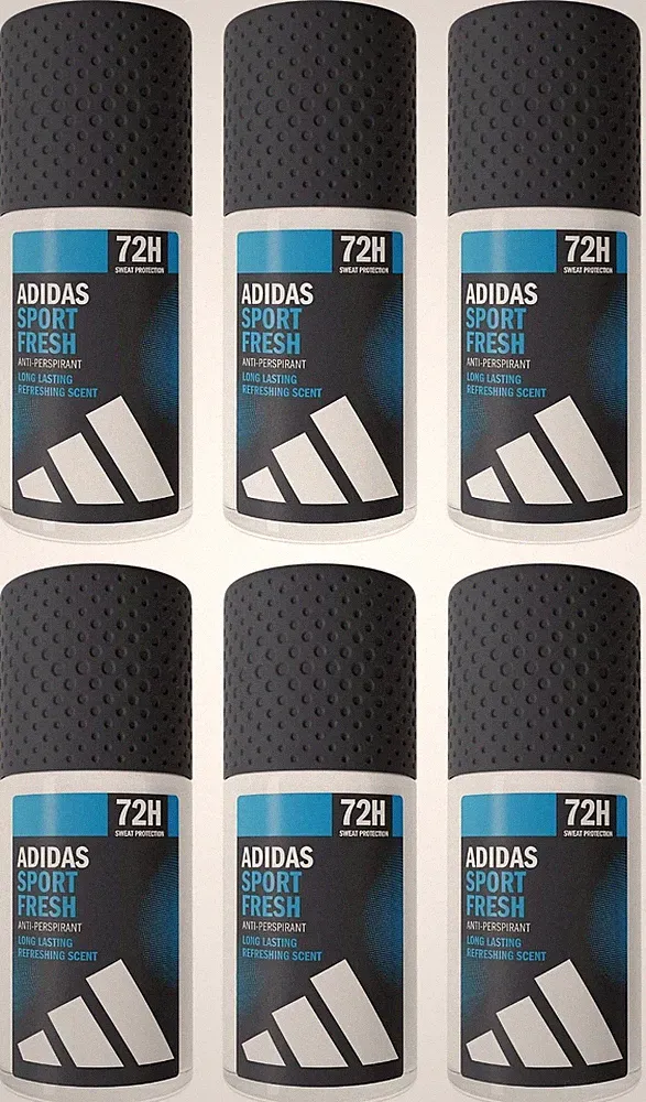adidas SPORT FRESH Deo Roll On Deoroller 72 Stunden Antitranspirant 6x 50 ml NEU