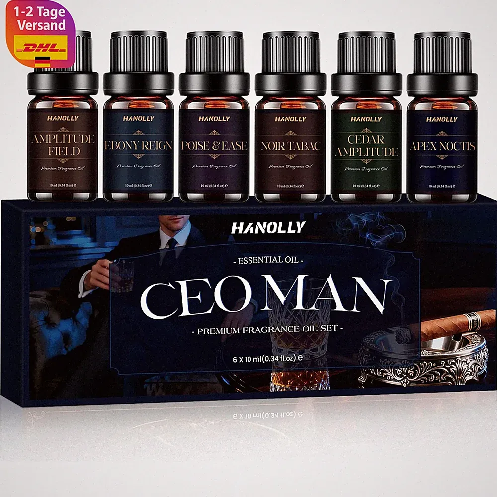 Ätherische Öle Set 6 x 10ml Natürlich Duftöl für Diffuser Parfüm Kerzen Herren
