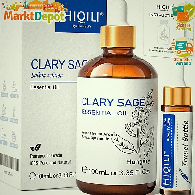 Ätherisches Muskatellersalbeiöl 100ml für Diffuser Haut Duft DIY Gerüche