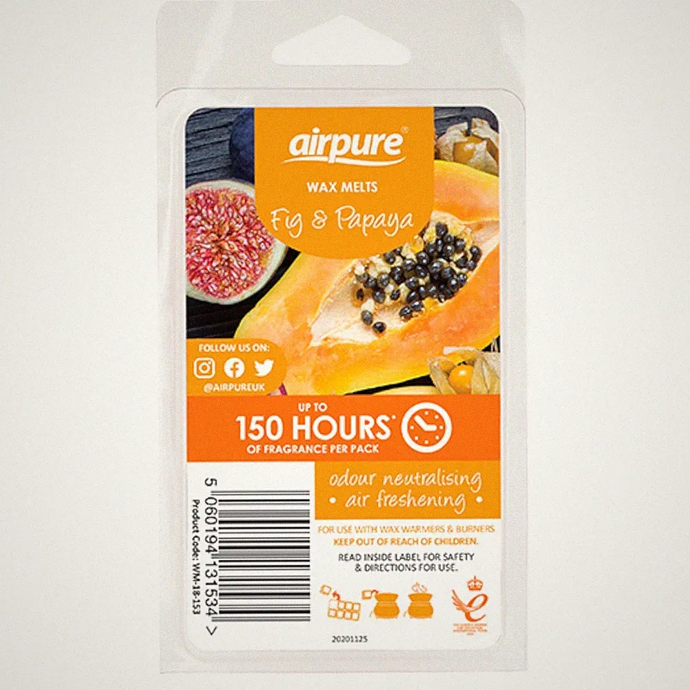 AIRPURE FIGS & PAPAYA WAX MELTS DUFTENDER WOHNRAUMDUFT JE 150 STUNDEN