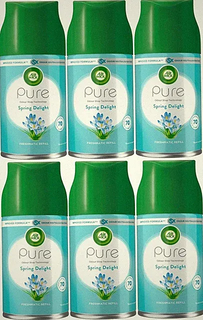 AIRWICK FRESHMATIC Spring Delight Duft Lufterfrischer Nachfüller 6 x 250 ml
