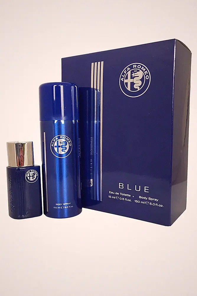Alfa Romeo Blue Eau de Toilette 15 ml Körperspray 150 ml holziger Herrenduft