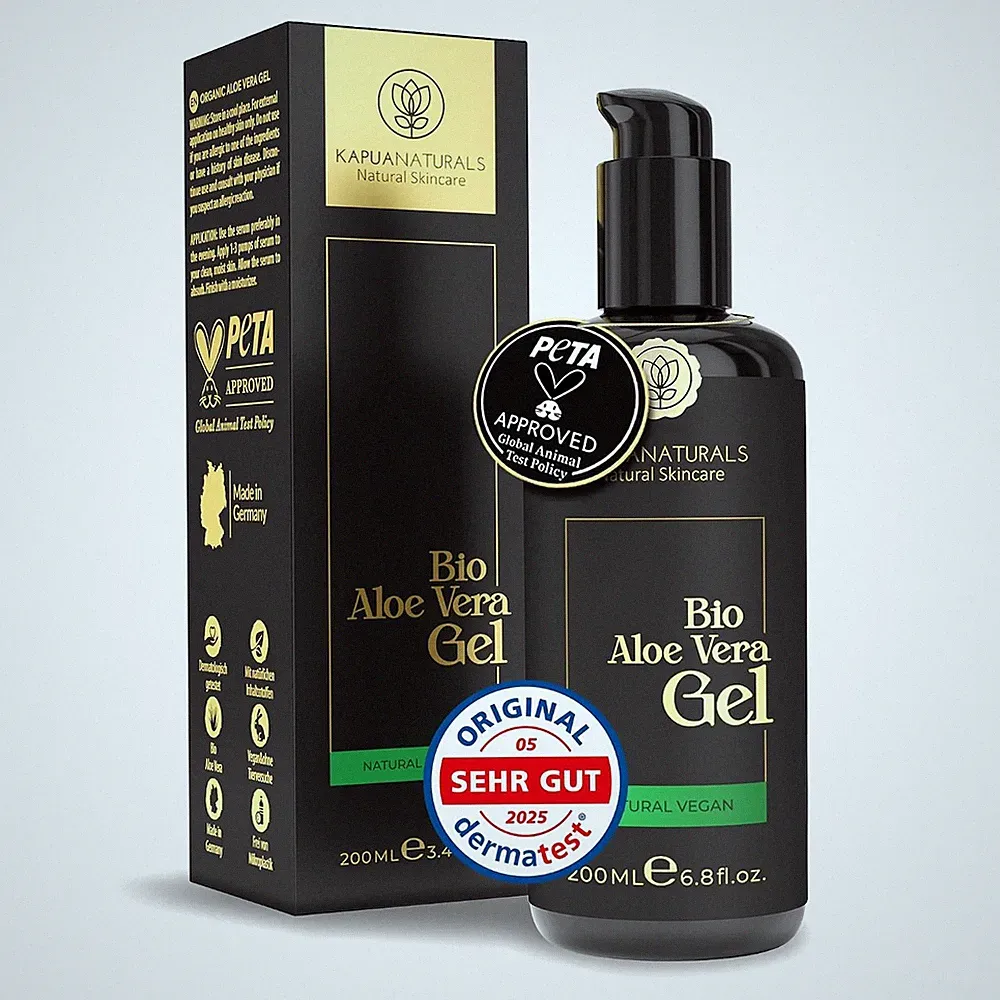 Aloe Vera Gel 100 Prozent BIO • 100?% reiner Aloe Vera Saft • Mit Hyaluronsäure