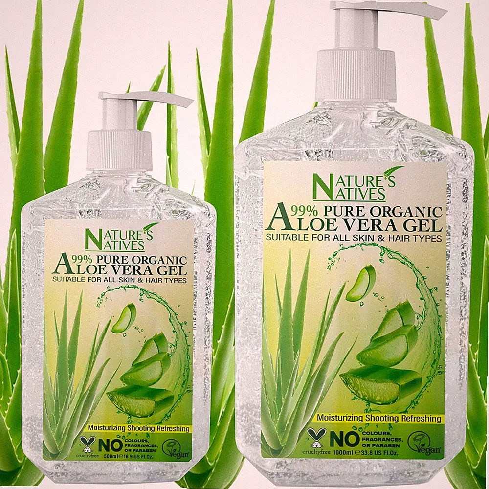 Aloe Vera Gel 99% Pure Natural Bio For Face, Hair, Skin, Beauty Moisturizer