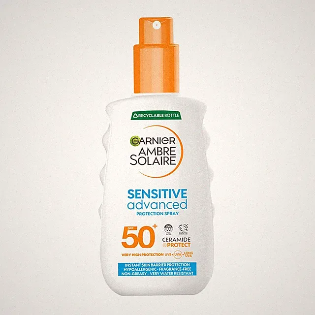 Ambre Solaire Sonnencreme LSF 50 Sensitive Advanced Spray 150 ml mit Ceramid