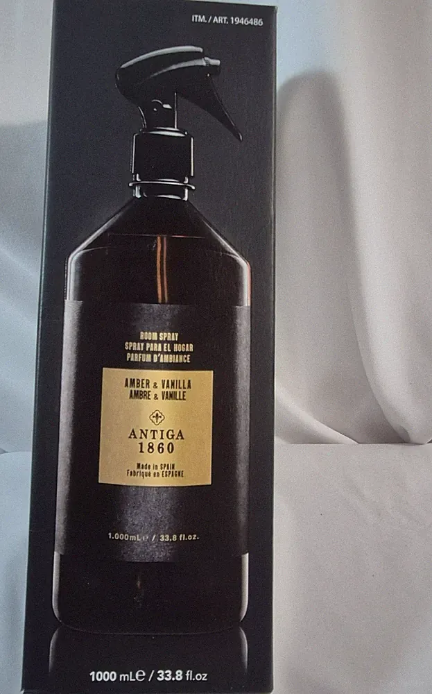 ANTIGA 1860 Home Textile Room Spray AMBER & VANILLA 1L Made in Spain