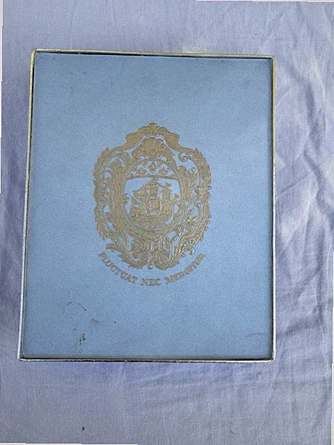 Antike Parfumbox Bourjois Soir de Paris 2 Flakons blau Vintage Nr. 3598