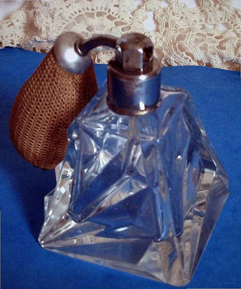 ANTIKER PARFÜMFLAKON AUS KRISTALL ART DECO ANTIK PARFUM BOTTLE CRYSTAL
