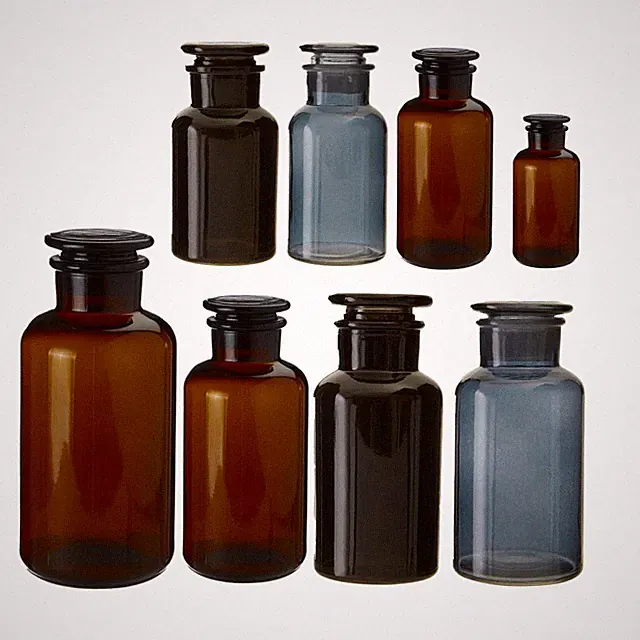 Apothekerflaschen 125-1000ml Bernstein Grau Schwarz Glas Öl Duft Vorratsdose