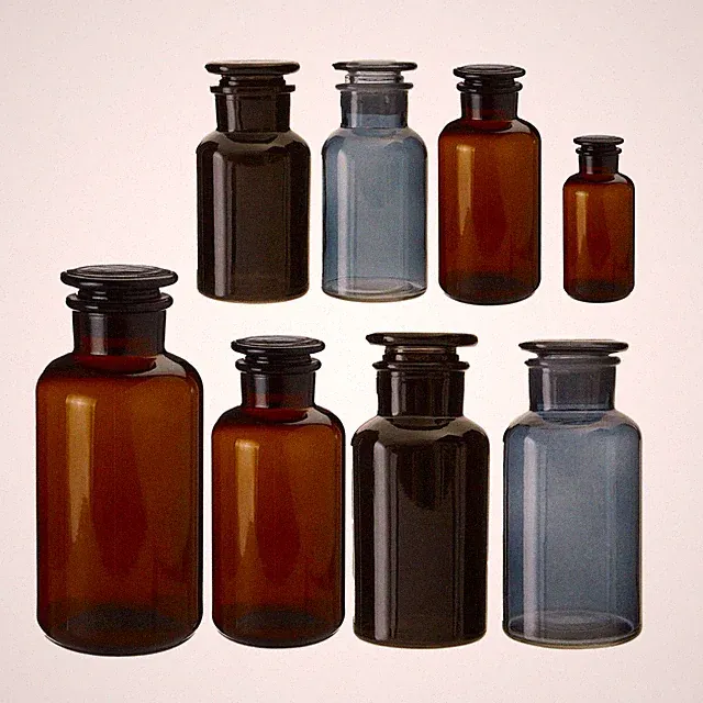 Apothekerflaschen 125-1000ml Bernstein Grau Schwarz Glas Öl Duft Vorratsdose