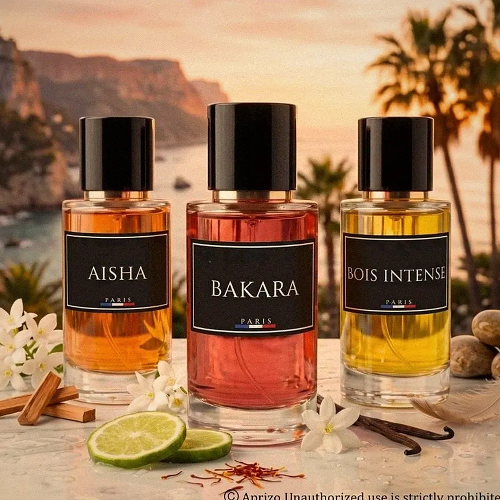 Aprizo - LOT VON 3 PARFÜMS UNISEXE BOIS INTENSE, AISHA, BAKAR4T INTENSE 50ml 3x