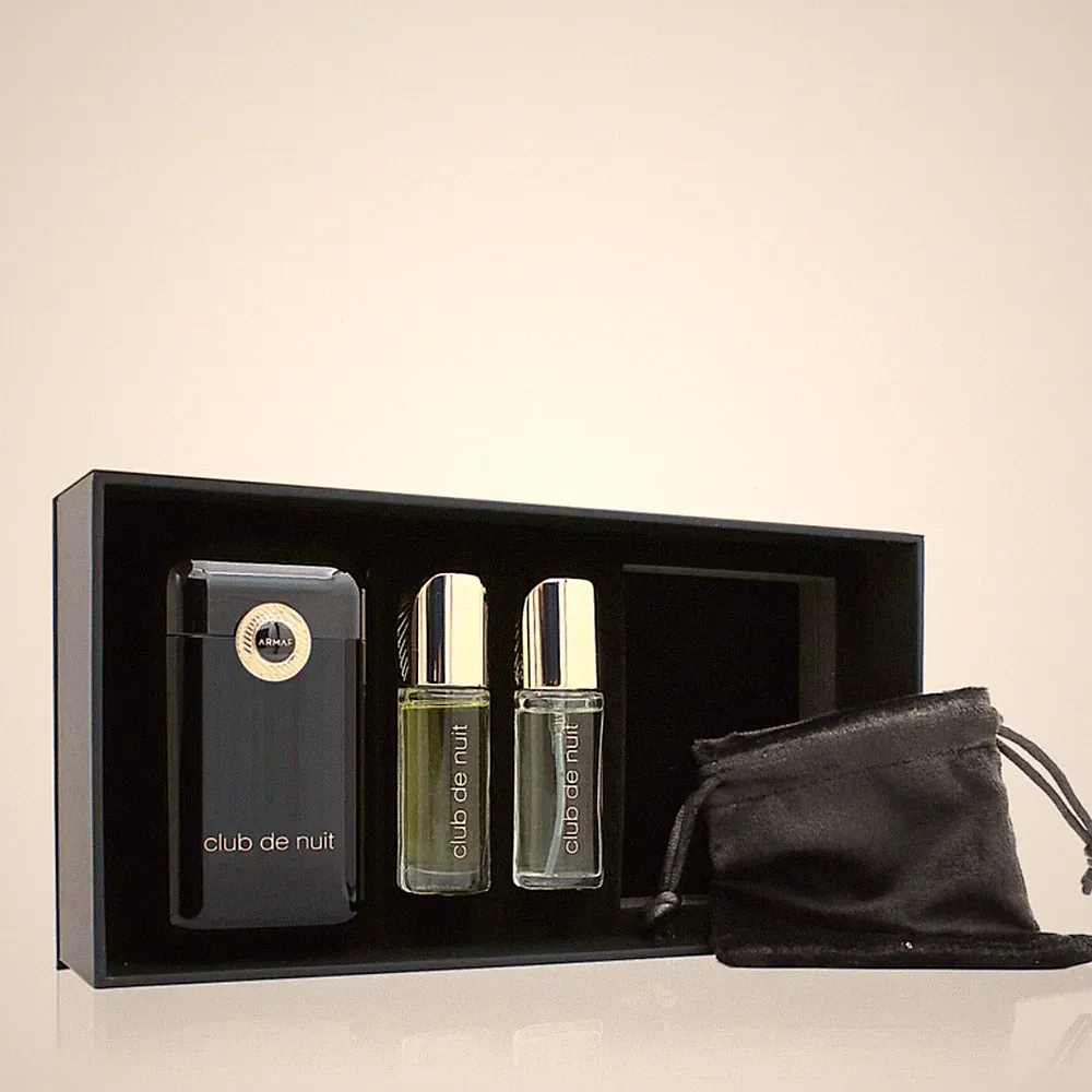 Armaf Club De Nuit Intense 4-teiliges Geschenkset (EDP + Parfümöle + Etui + Etui)