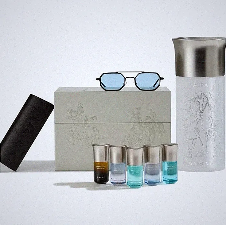 Assaf Aura 35% Herren Geschenkset | Pegasus 150ml + 5 Miniaturen + Brille Neu