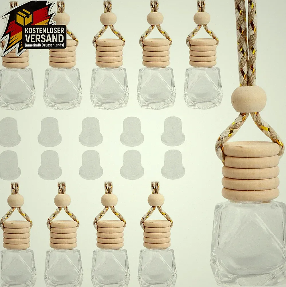 Auto Parfümflaschen 8ml Glasset für Ätherische Öle Raumduft Rückspiegel Deko