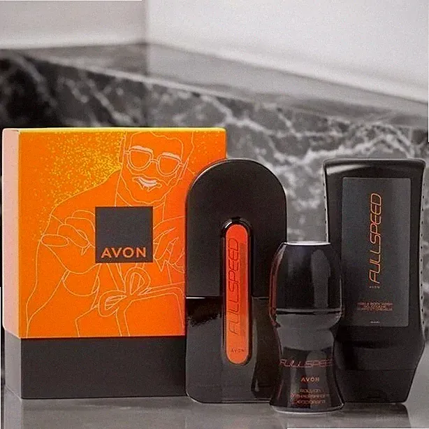 Avon FULL SPEED Herren Geschenk Parfum Deo Shampoo Duschgel Duft Sandelholz Set