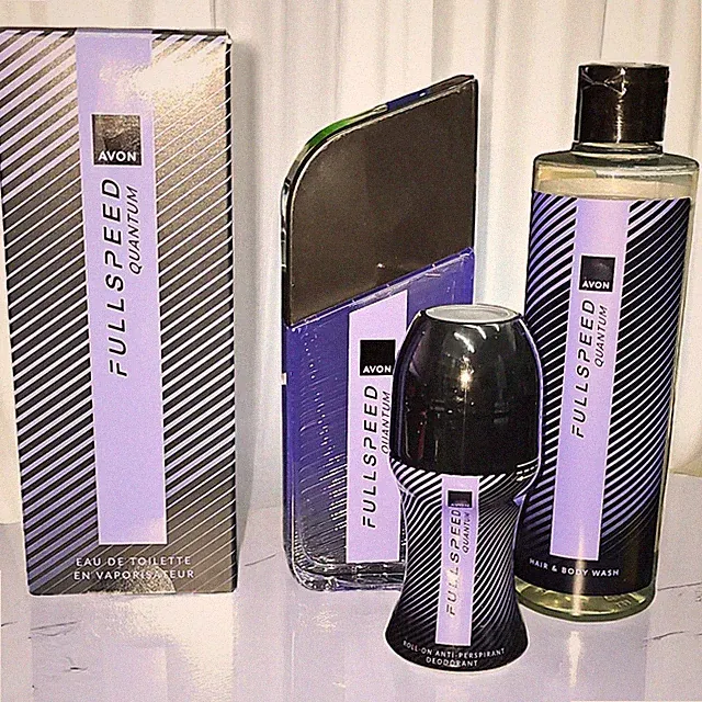Avon FULL SPEED Quantum Toilette Spray Herren Parfum Duschgel Deo Ozonisch Set