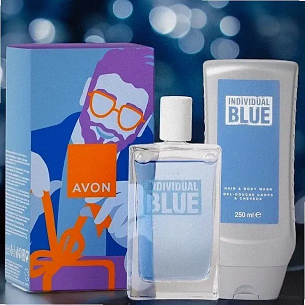 Avon INDIVIDUAL BLUE Herren Geschenk Set Parfum Duschgel Shampoo Grapefruit 💞